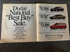 1995 Dodge Neon Sport Intrepid ES Caravan Minivan ad