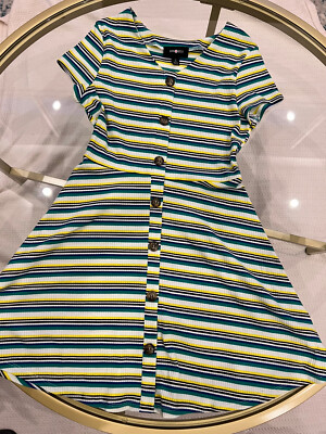 Large 12 14 Amy Byer Striped Dress Short Sleeve EUC Multicolor Ribbed Knit M | eBay Large 12 14 Amy Byer Striped Dress Short Sleeve EUC Multicolor Ribbed Knit M | eBay