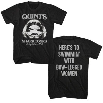 Jaws 70's Thriller Movie Here's To Swimmin With Bow Legged Women Men's T Shirt