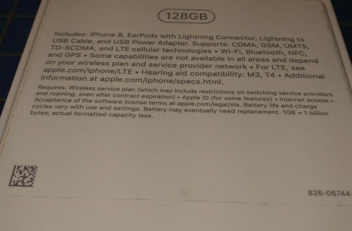 Apple iPhone 8 128 GB SPACE - EMPTY BOX ONLY - Free Shipping. - Picture 5 of 12
