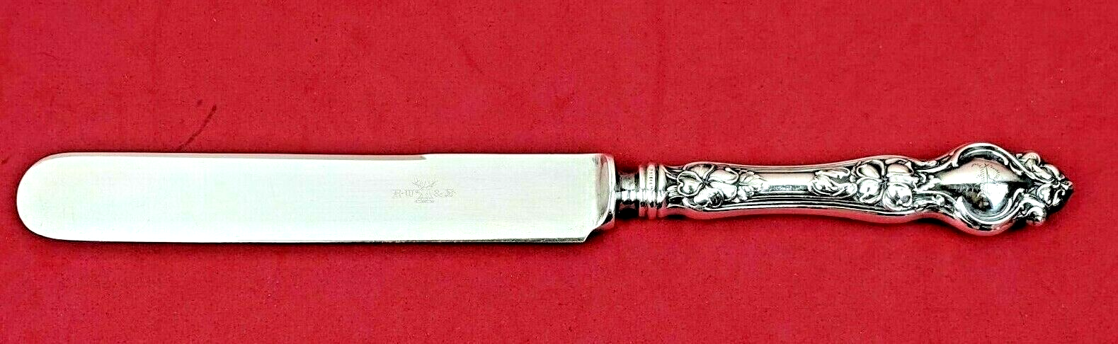 Wallace VIOLET Nouveau STERLING SILVER  Dinner Knife Blunt Plated Blade Mono R