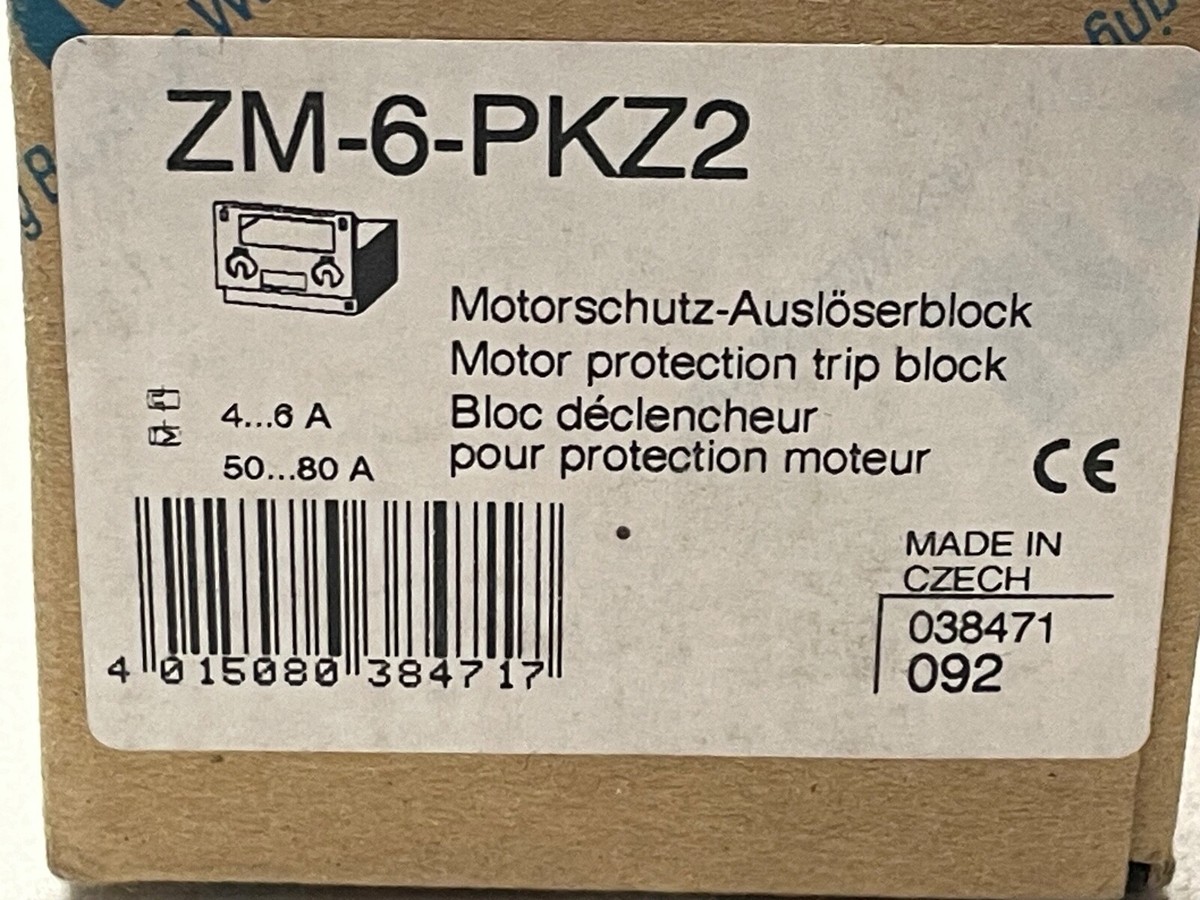 Eaton ZM-6-PKZ2 Motor Protection Trip Block 4-6 Amp 575 VAC | eBay