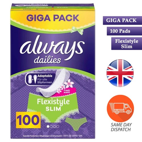 Always Dailies Women's Flexistyle Slim Fresh Panty Liners 100 Pads Giga