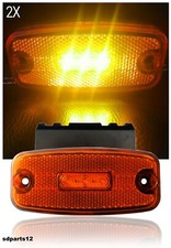 2x Luce Ingombro Demarcazione Laterale Arancio 3 LED 12/24V Staffa Per Camion