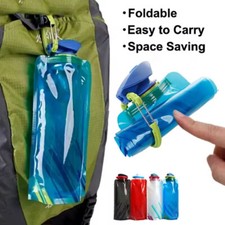 1/2x Flexible Collapsible Foldable Reusable Water Bottles Ice Bag Outdoor Sport