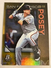 Buster Posey 2020 Bowman Platinum Gold Parallel SP # /50.  GIANTS Future HOFer