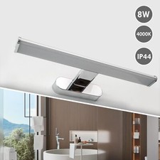 Luce specchio bagno LED 8W applique cromato lampada da parete moderna 4000K IP44