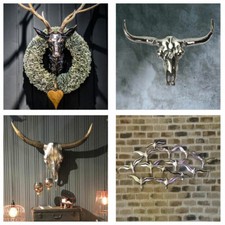 JXLAMP Tête De Cerf Sculpture Murale, Décoration Murale Tête D'animal