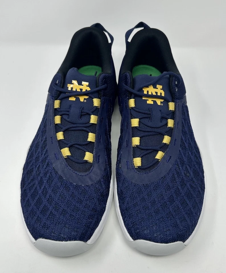 Under Armour Notre Dame Training Shoes Sneakers Athletic Navy Gold Men's Size 14 - Image 4 of 4