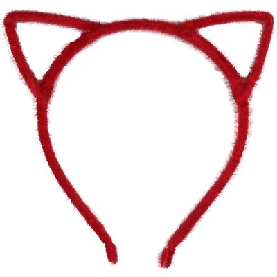 Katzenohren Kopfband Aus Spitze – Für Cosplay, Party, Halloween (Rot)