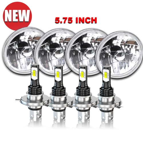 4 piezas para Chevy Chevelle 1964-1970 5,75" 5-3/4 6500 k faros LED haz alto-bajo - Imagen 1 de 17