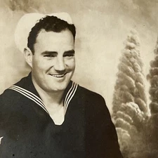 Vintage Photo Booth Strip Single Photograph Handsome Young Man Navy Sailor