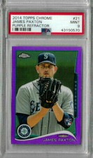 2014 Topps Chrome James Paxton - Purple Refractor PSA 9 RC