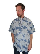 Vintage Reyn Spooner Floral Reverse Print Hawaiian Camp Shirt Mens 2XL Button Up