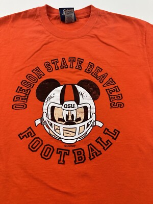 Oregon State Beavers Shirt Mens Medium Orange Football Disney Blue