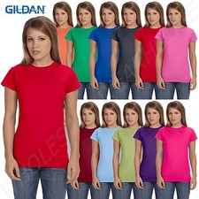 Gildan Womens T-Shirt Crew Neck Softstyle 4.5 oz. Junior Fit S-XL R-G640L