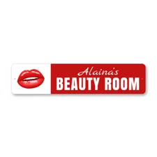 Personalized Beauty Room Metal Sign