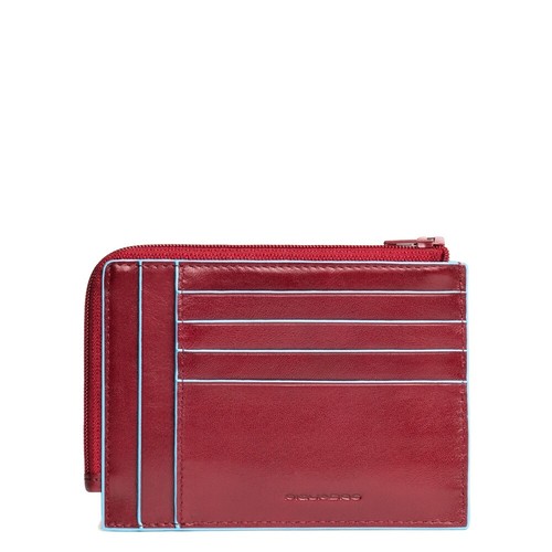 Portafoglio Piquadro Bustina porta carte di credito Blue Square rosso PU1243B2R/ - Foto 2 di 2