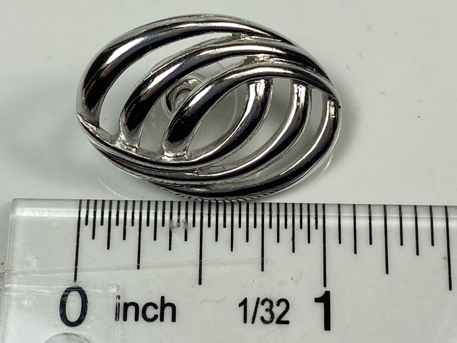 TRIFARI SILVERTONE 3 LOOP INFINITY STUD EARRINGS … - image 4