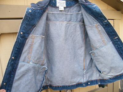 Vintage Denim Jacket Sport Sz XL Hooded ,90's, ColorBlock