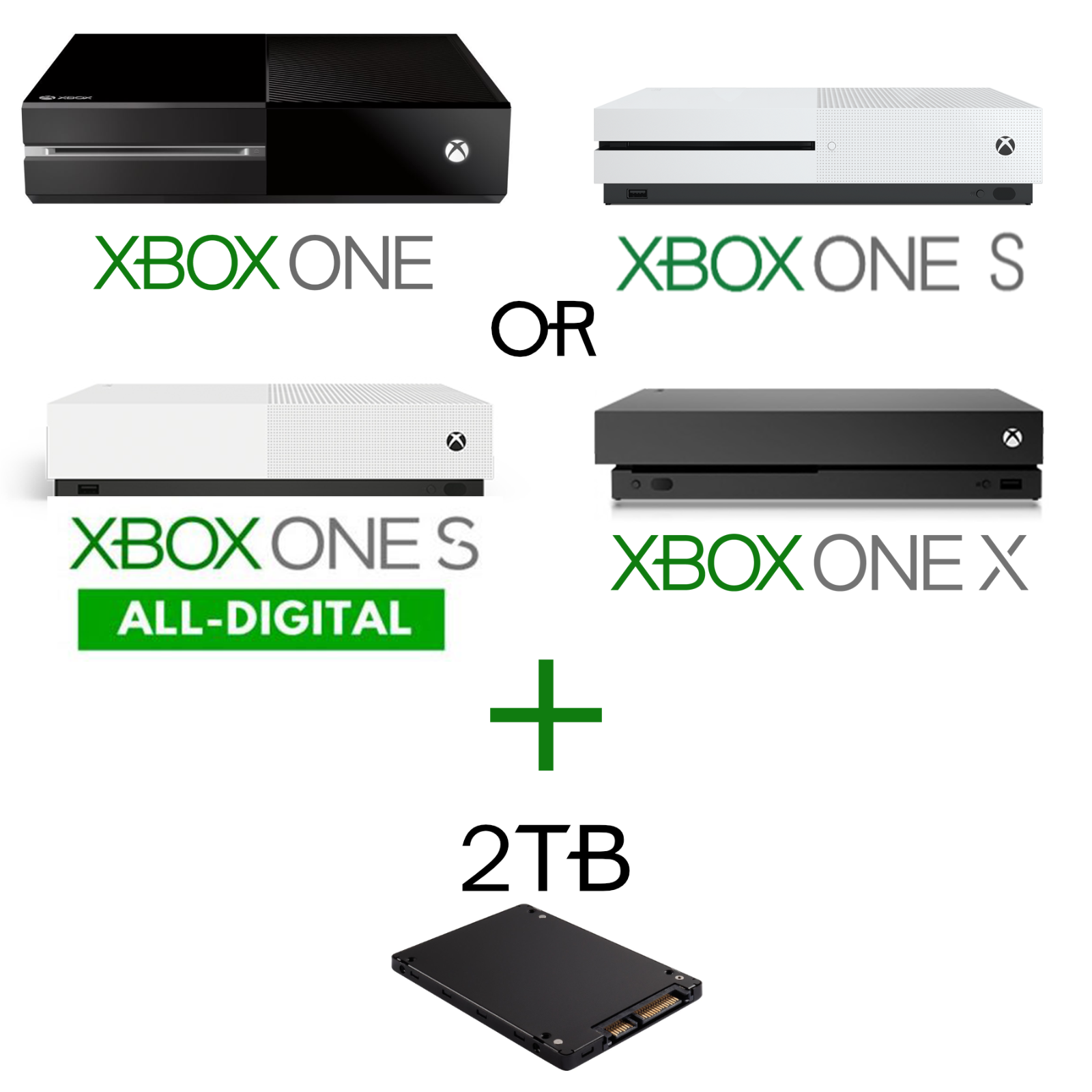 Xbox One S X All-Digital Internal 1TB or 2TB SSD (Hard Drive