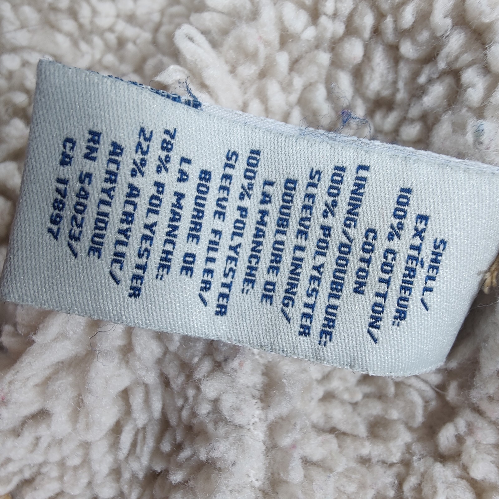 Old Navy Sherpa Lined Corduroy Jacket Men's XL Beige Cowboy Cut Vintage Workwear