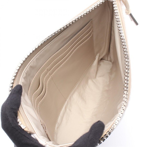 Givenchy Second Bag Clutch Leather Suede Beige Women's Used Authentic thumbnail 3