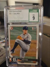 2018 Bowman Draft 1st Chrome Casey Mize Rookie CSG Mint 9