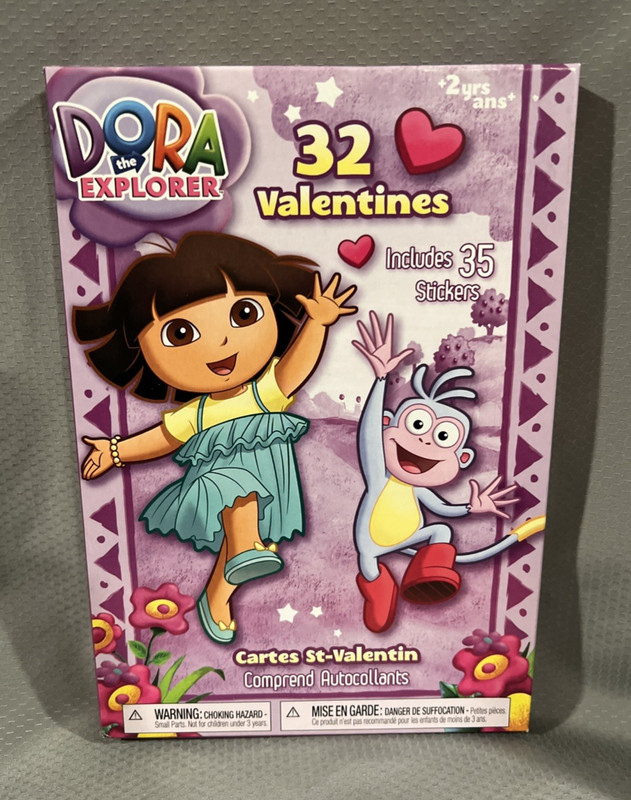 NEW Dora the Explorer 2011 32ct Valentines Cards and 35 Stickers 8 Designs