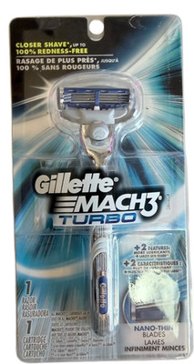GILLETTE MACH3 Turbo Metal Razor Blade Refill Cartridge Metal Shaver Handle