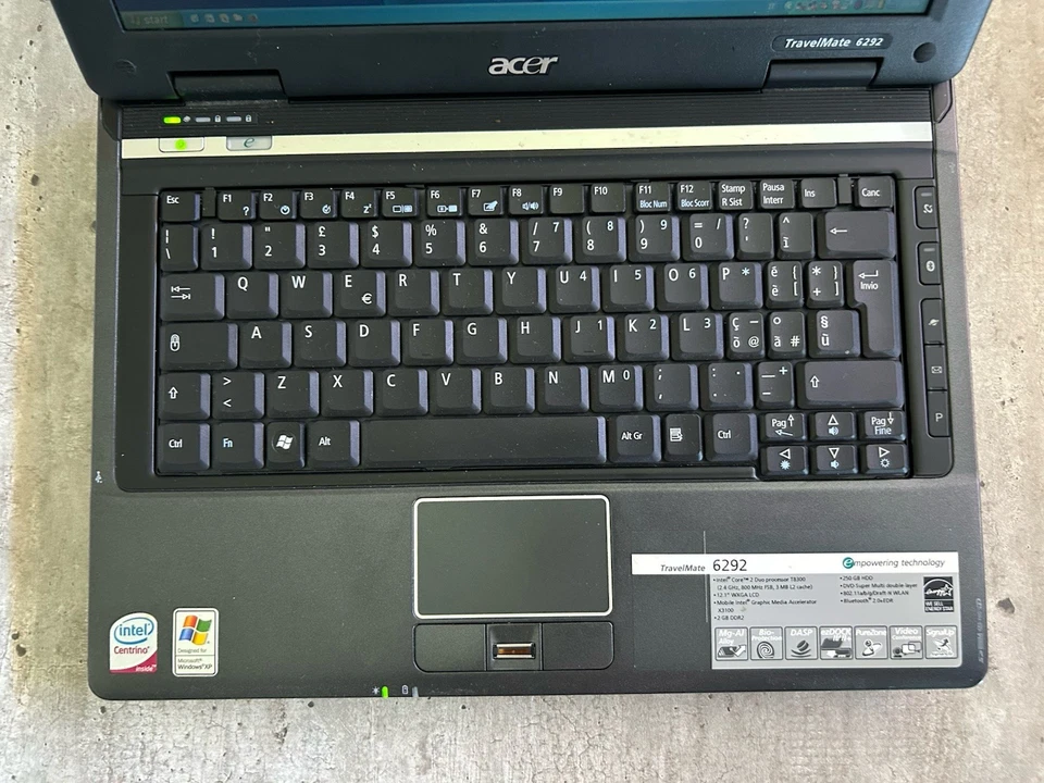 Notebook Pc Subnotebook Acer Travelmate 6292 6290 Series Windows Xp DVD - Immagine 2 di 4