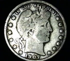 1907-P  Barber Half Dollar KEY DATE