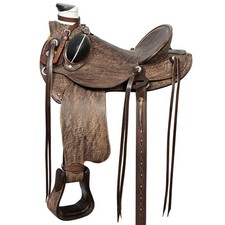 C-O-17 17 In Western Horse Wade Saddle Leather Ranch Roping Dark Brown Hilason