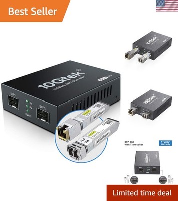 10GbE Fiber to Copper Media Converter - 10G UTP for Data Center & Server Need