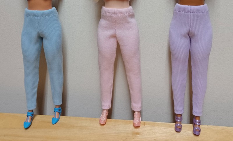 Curvy Barbie 11 1/2" Doll Clothing Leggings Variety, Blue, Pink, Lavender