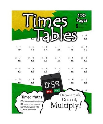 Times Tables: 100 Practice Pages - Timed Tests - Multiplication Math Drills - KS