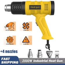 2000W Heat Gun Electric Hot Air Gun Stepless Temperature Heater 4 Nozzles Tool