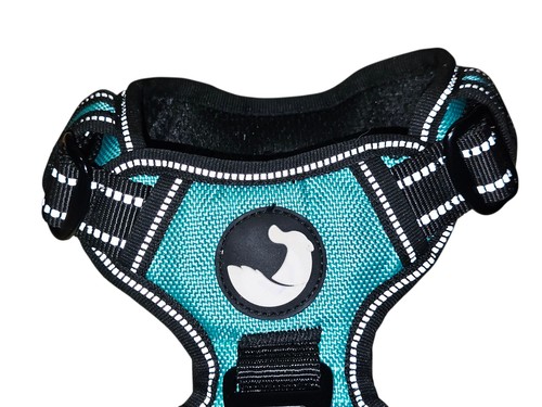 Joytale Adjustable Medium TealDog Harness with two Leash Clips Reflective Vest - Picture 2 of 4