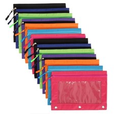 Yopay 14 Pack Binder Pencil Pouch for 3 Ring Binder, B5 Size Zipper Pulls Pen...