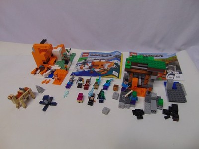 Lot of Lego Minecraft Abandoned mine Fox lodge 11 Figures Camel Weapons fish