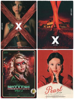 MaXXXine X(2Types) Pearl : Japan mini poster flyer Ti West,Mia