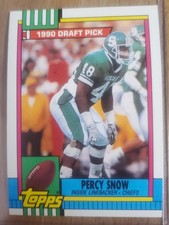 1990 Topps #246 Percy Snow RC Rookie Kansas City Chiefs Football Card. rookie card picture