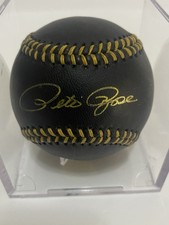 Gold Signature Series Pete Rose Autographed Baseball Black Ball/Gold Signature