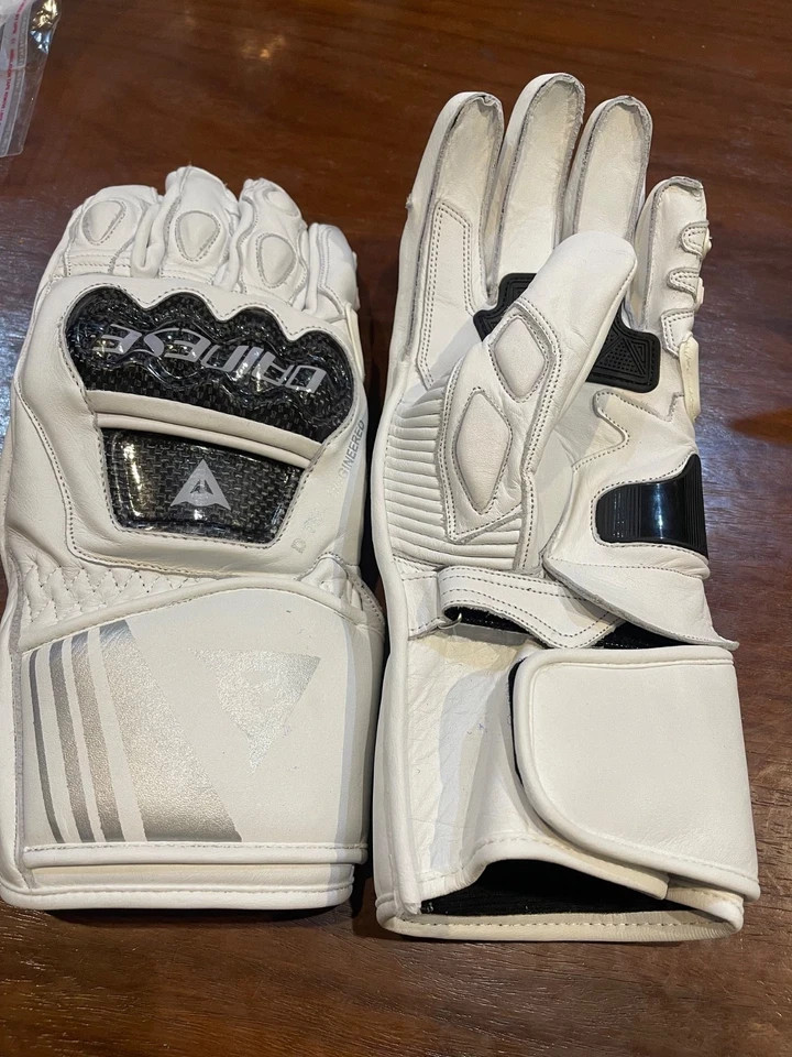 Dainese Druid 3 Motorcycle White Leather Gloves | eBay