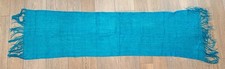 Womens Turquoise Teal Shimmer Long Fringe Scarf Shawl Wrap Woven Boho 69" x 17"