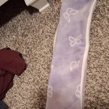 Girls' Purple White Fleece Butterfly Scarf Winter One Size