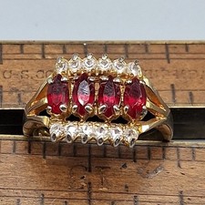 Gold Filled Garnet Ring Size 8.5