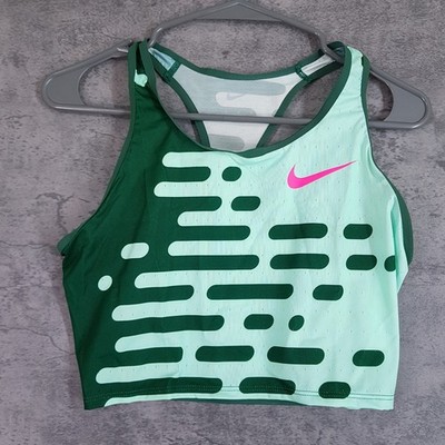 NIKE Pro Elite Racing Crop Top Track Field DR5052-341 Womens Size MEDIUM Green