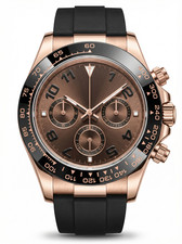 Tona Mod ? Rose Gold � Brown Dial � Rubber ? 40mm ? Chronograph