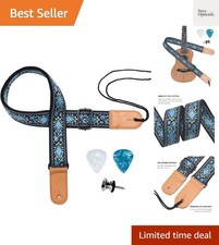 Jacquard Blue Flower Ukulele Shoulder Strap - Fits Soprano, Tenor More
